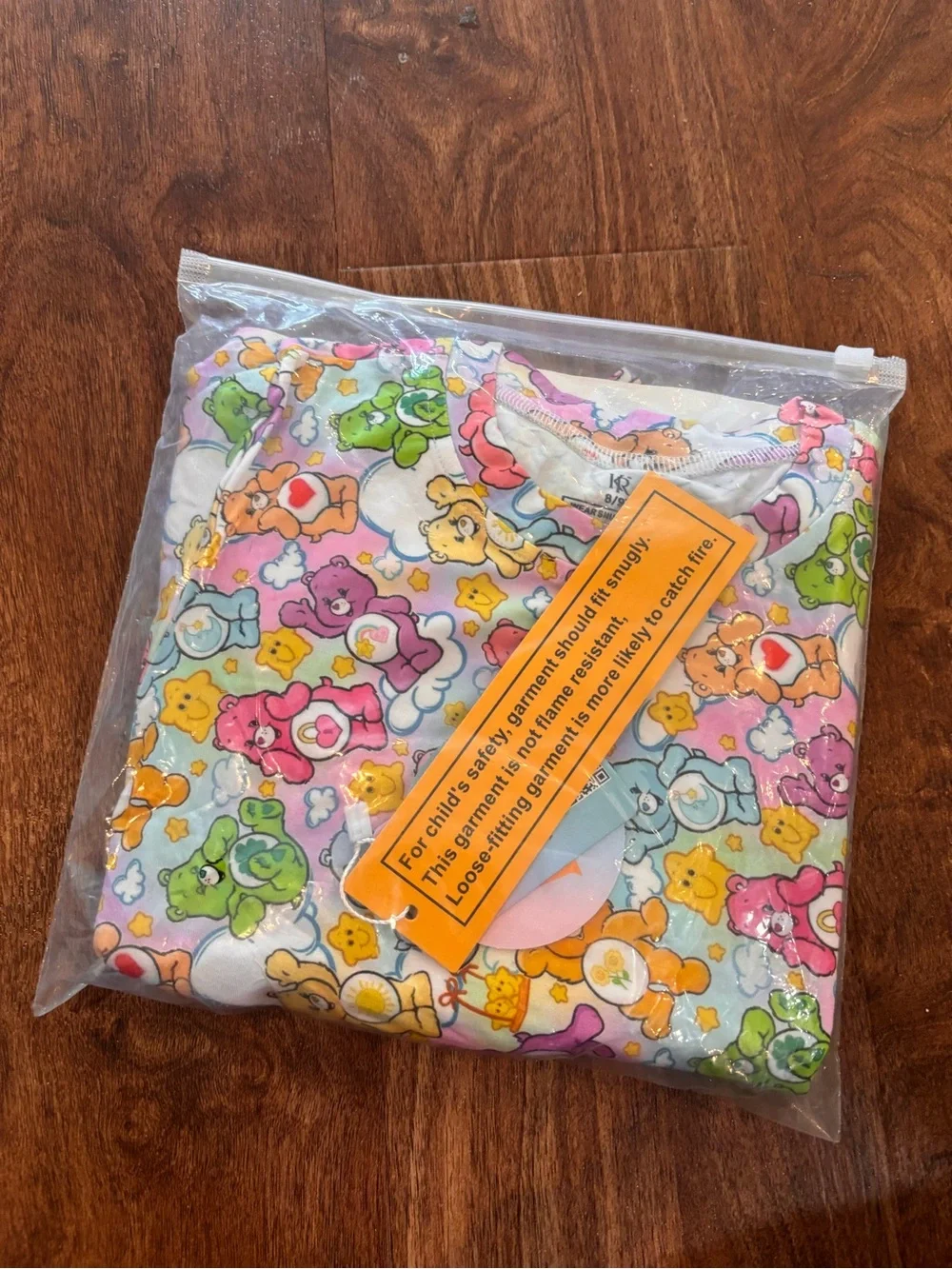Care Bears Multicolored Bamboo Pajama Top - Pink, Yellow, Blue, Purple, Green